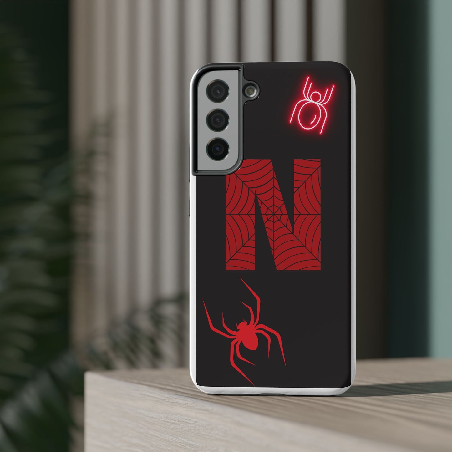 Spider-Design Impact Case for Netflix Lovers, Phone Cover, Gift for Movie Buffs, Halloween Accessory, Unique Phone Protector